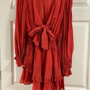 Red flirty dress